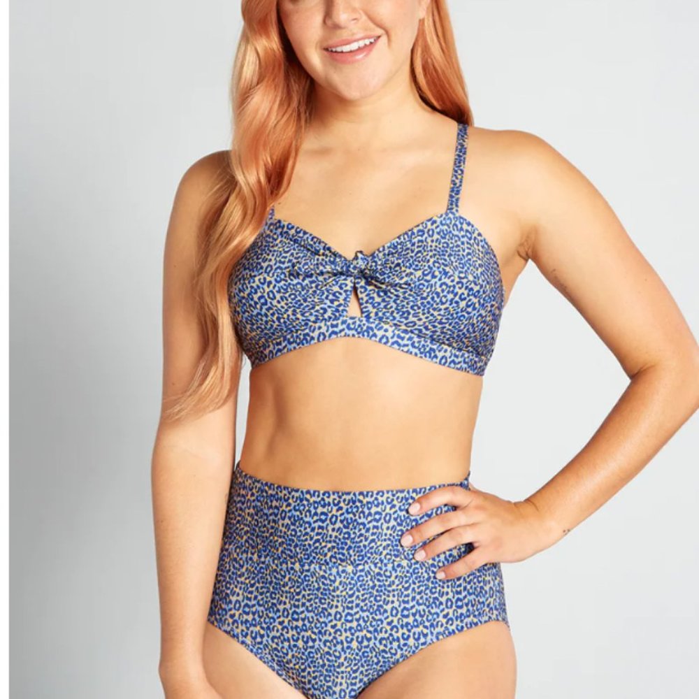 Modcloth Clarice Leopard Print Bikini Bottom By M… - image 1